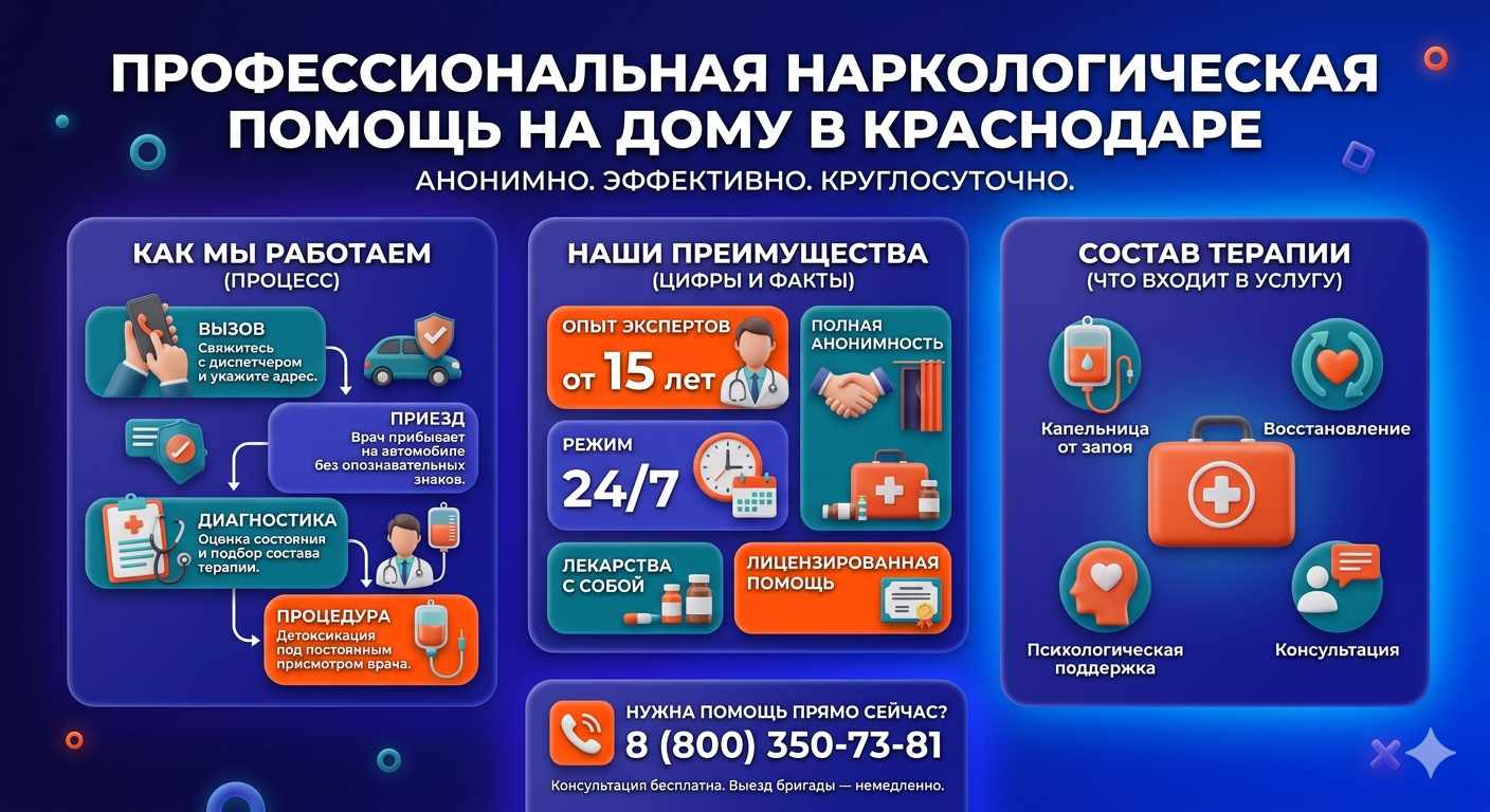Инфографика о принципах лечения алкоголизма на дому в Пскове: этапы вызова нарколога, преимущества анонимной детоксикации и состав медицинской помощи.